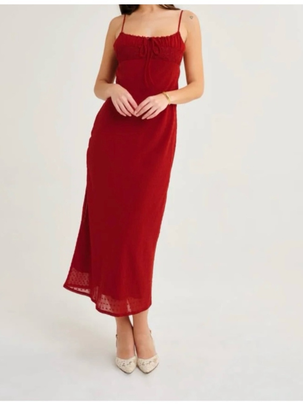 Women's Rumored Midsummer Midi Red Spaghetti-Strap Maxi Dress